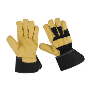 Guantes de trabajo de cuero de grano superior personalizados con logotipo OEM al por mayor guantes de trabajo de seguridad manual guantes de aparejo de cuero de grano completo - Product Image 1