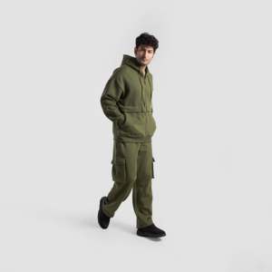 Sudadera con Capucha GAI Cargo Estilo Hip-Hop, 100% Algodón, Felpa Francesa, Diseño con Cremallera, Color Verde Camuflaje, Tallas XL a 6XL - Product Image 4