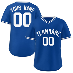 Maillot de baseball bleu personnalisé pour hommes, uniforme d'équipe en maille respirante, nom et numéro personnalisés, vêtements de sport brodés - Product Image 1