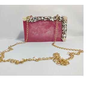 <b>Green</b> Color Indian Handicraft Resin Custom Type <b>Clutch</b> <b>Bag</b> for Women - Product Image 5