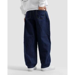 กางเกงยีนส์ทรงแบ็กกี้สไตล์วินเทจผ้าฝ้าย 100% ทรงขาบาน เอวสูงปานกลาง ทรงหลวม แต่งคริสตัลสีเพชร สำหรับฤดูหนาว - Product Image 1