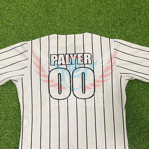 Venta al por mayor bordado Hot Press béisbol fútbol americano Jerseys camisas botón Softball Jersey para hombres Jersey de béisbol - Product Image 2