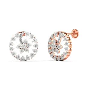 Elegantes Pendientes de Diamantes de Oro de 18K y 14K para Mujer, Belleza Eterna, Pendientes Redondos de Diamantes en Oro al Mejor Precio - Product Image 1