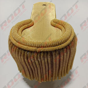 Épaulettes de luxe brodées de premier rang, épaulettes de cérémonie, uniforme de théâtre, style fil de bullion, frange dorée - Product Image 4