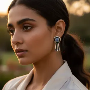 Boucles d'oreilles clous en diamant taille princesse et goutte d'eau pour femmes en or rose 14 carats et 18 carats - Product Image 3