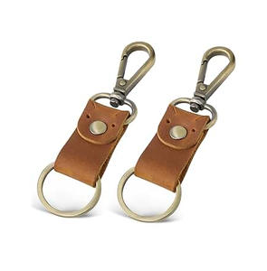 Porte-clés et porte-clés en cuir Artisanat Noir et marron Logo personnalisé Mousqueton de luxe de qualité supérieure - Product Image 2