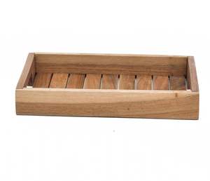 Plateau de service en bois naturel avec poignée simple, plateau de service en bois fait à la main, plateau décoratif en bois durable au prix le plus bas - Product Image 3