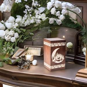 Handcrafted Rosewood Beautiful moon For dogs <b>Cats</b> Cremation Box wooden pet <b>urn</b> picture frame handmade cremation <b>urn</b> - Product Image 3