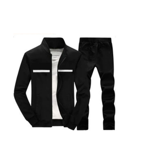 Chándal de gimnasio para hombre de alta calidad Sudadera con capucha y cremallera completa con estampado de lana en contraste Traje de jogging a precio competitivo - Product Image 5