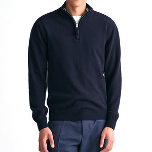 OEM & ODM personnalisé <span class=keywords><strong>pull</strong></span> d'été respirant <span class=keywords><strong>pull</strong></span> à demi fermeture éclair <span class=keywords><strong>pull</strong></span> <span class=keywords><strong>bleu</strong></span> marine tricoté <span class=keywords><strong>pull</strong></span> t-shirts <span class=keywords><strong>pull</strong></span> hommes de haute qualité - Product Image 2