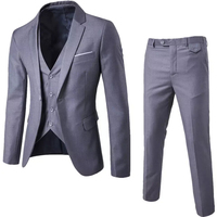 Costume de mariage formel pour homme tendance et ajusté, ensemble 3 pièces chemise, blazer et pantalon, fermeture simple boutonnage, haut Vetement Homme