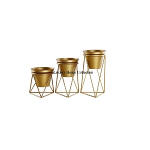 Jardinières décoratives galvanisées en métal de la plus haute qualité et seau de grande taille et rayures d'ombre en cuivre Design Look luxueux - Product Image 2