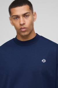 T-shirt ample en coton lourd pour homme, col rond, streetwear, blanc, imprimé, broderie, personnalisation de la marque - Product Image 3