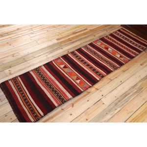 Vintage 2.7x9.7 ft <b>Runner</b> Rug, Turkish Rug, Kilim <b>Red</b> Floral Rug - Product Image 2