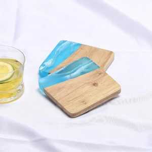 Juego de 4 Posavasos de Madera y Resina para Tazas de Té, Estilo Clásico para Uso en el Hogar, Hotel o Restaurante, Precio al por Mayor, Hechos a Mano - Product Image 2