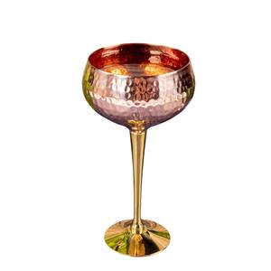 Ensemble de 2 flûtes à vin en acier inoxydable plaqué argent, faites à la main, modernes, élégantes et gravées, avec pied doré, pour hôtels et bars - Product Image 5