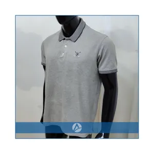2针增强缝线针织高尔夫马球衫配透气面料马球衫