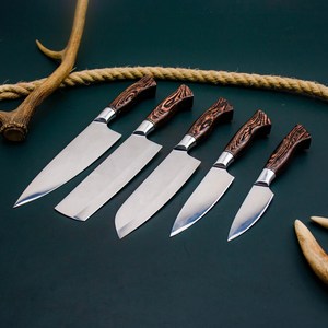 Juego de cuchillos de chef de cocina de acero inoxidable multifuncional de alta resistencia de cinco piezas hecho a mano de alta calidad en línea - Product Image 6