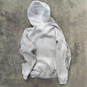 Survêtement d'été à impression personnalisée pour homme 100% coton de couleur grise Survêtement surdimensionné délavé à l'acide de la plus haute qualité pour homme - Product Image 3