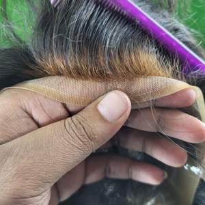 Peluca con malla frontal octogonal para hombres, sistema de línea de cabello frontal Natural, parche de cabello humano indio, peluca de cabello Natural - Product Image 4