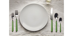 Poignée vert clair Ensemble de couverts finis argentés Couverts élégants en acier inoxydable pour salle à manger, cuisine, mariage et utilisation polyvalente - Product Image 4