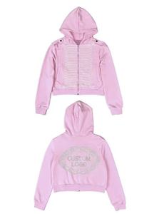 Sweat-shirt court gothique zippé épais avec broderie personnalisée, style Y2K Punk Techwear, veste de batteur Napoléon - Product Image 2