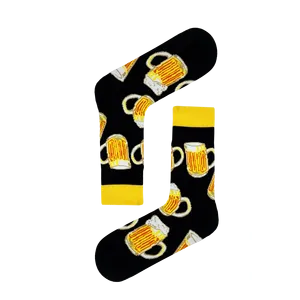 <b>Black</b> Ankle <b>Socks</b> Multiple Beer Breathable Daily Use for Girls One Fits All Simple Floral Striped Dot Star 3D for Winter - Product Image 1