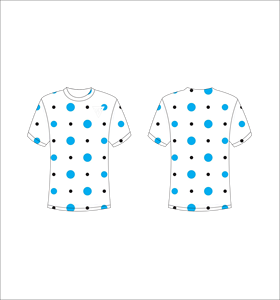 Camiseta de Hombre Blanca con Estampado de Lunares, Manga Corta, Cuello Redondo, Corte Regular, 100% Poliéster Tejido Transpirable - Product Image 1