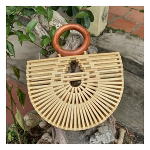 Bolso de bambú bohemio elegante, respetuoso con el medio ambiente, artesanía hecha a mano, agrega un ambiente de verano natural a cualquier atuendo, ideal para Resorts o picnics - Product Image 5