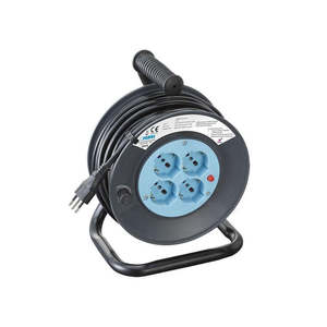 Enrollador de Cables con 4 Tomas de Corriente, IP20, Material ABS, Diseño Duradero - Product Image 1