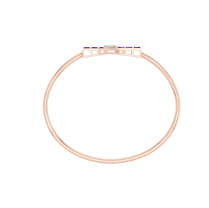 14K oro diseño geométrico brazalete pulsera amatista IGI certificado lujo joyería fina para mujeres Zemerra joyas OEM ODM - Product Image 4