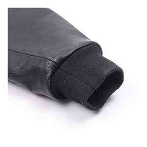 Veste universitaire en cuir à col montant bicolore personnalisée OEM pour hommes High Street Winter Streetwear Chenille Broderie Letterman Patch - Product Image 3