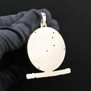 Collier pendentif en acier inoxydable serti de diamants CZ de style rappeur personnalisé - Product Image 2