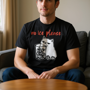 Maglietta promozionale con meme del gatto 'No Ice Please' - Product Image 3