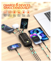 Nouvelle conception, vente en gros, batterie portable USB, banque d'alimentation, capacité réelle 40000 mAh, banque d'alimentation solaire avec manivelle
