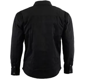 Camisa de Franela para Motocicleta Negra Reforzada Personalizada, 220 GSM, Forro de Aramida, Protección de Armadura Extraíble con Certificación CE, Personalizable - Product Image 4