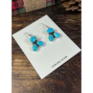 Pendientes colgantes Eunice J Tso Royston de turquesa y plata de ley con forma de gota de agua - Product Image 4