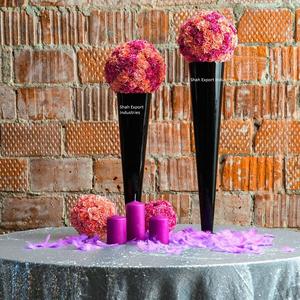 <b>Black</b> Color Metal <b>Flower</b> <b>Vase</b> Trumpet <b>Vase</b> for Home Party Dinner Tabletop Event Hotel Decoration Tall Metal <b>Vase</b> - Product Image 2