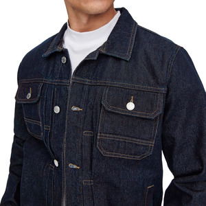 Men's Dark Blue Denim Jean Jacket With Multiple Pockets <b>Vintage</b> Classic Designer Biker Jeans Jacket - Product Image 5