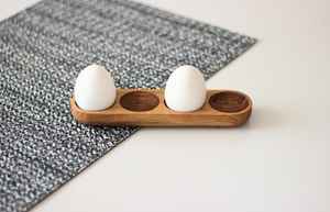 Porte-oeufs en bois de style rustique Porte-oeufs écologique créatif Plateau décoratif poli pour cuisine et réfrigérateur - Product Image 3