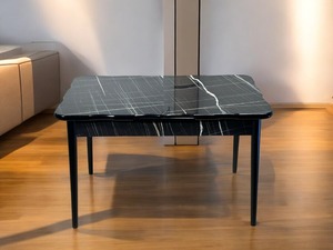 โต๊ะรับประทานอาหารกระจกแบบทันสมัยเก้าอี้พับได้ตั้งโต๊ะที่เป็นมิตรต่ออพาร์ทเมนต์เก้าอี้แสนสบายประหยัดพื้นที่ในราคาโรงงาน - Product Image 4