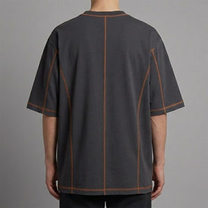 Vêtements streetwear pour hommes de haute qualité, style hip-hop, personnalisables, avec panneaux contrastés, épaules tombantes, coupe ample, tissu lourd - Product Image 6