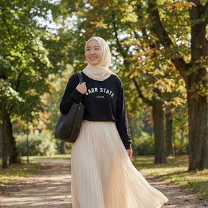 T-shirt islamique à manches longues en coton décontracté unisexe coupe ample respirant imprimé graphique Collection Sabr State - Product Image 2