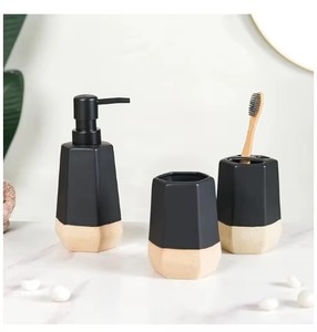 ชุดอุปกรณ์ห้องน้ำเซรามิกสไตล์ราชวงศ์สีดำดีไซน์หรูสำหรับบ้านทันสมัยโรงแรมสปาและอุปกรณ์ตกแต่งงานแต่งงาน - Product Image 2