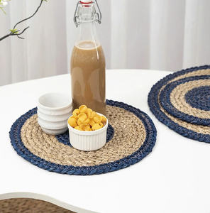 High Quality Unique Classic Eco-friendly Woven Straw Mat Bamboo <b>Coasters</b> <b>Set</b> Wedding Decorative Rattan <b>Placemat</b> for Kitchen - Product Image 1