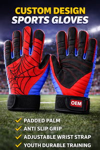 Gants de sport personnalisés avec paume rembourrée, grip antidérapant, sangle de poignet réglable, durables pour jeunes, entraînement, OEM, vente en gros - Product Image 3