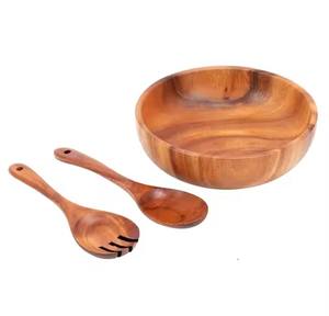 Bol à salade en bois écologique à forte demande bol de service biodégradable élégant à manger rustique moderne pour l'affichage de fruits de haute qualité - Product Image 3