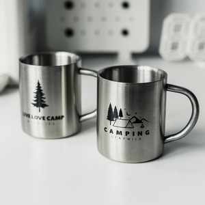 Tasse personnalisée de 200ml 300ml 400ml à double paroi en acier inoxydable pour le camping Tasse en métal personnalisable pour usage quotidien - Product Image 3