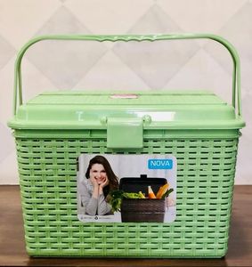 Panier de courses en plastique multi-usages très demandé, type ovale, pour supermarché, entretien ménager, stockage d'épicerie, capacité de charge de 50 kg, robuste - Product Image 6