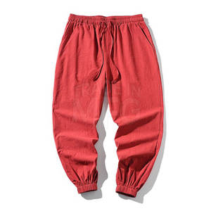 Best Selling OEM Customizable <b>Elastic</b> <b>Waist</b> <b>Trousers</b> Professional Cotton Fabric Lightweight Embroidery Design Available Bulk - Product Image 2